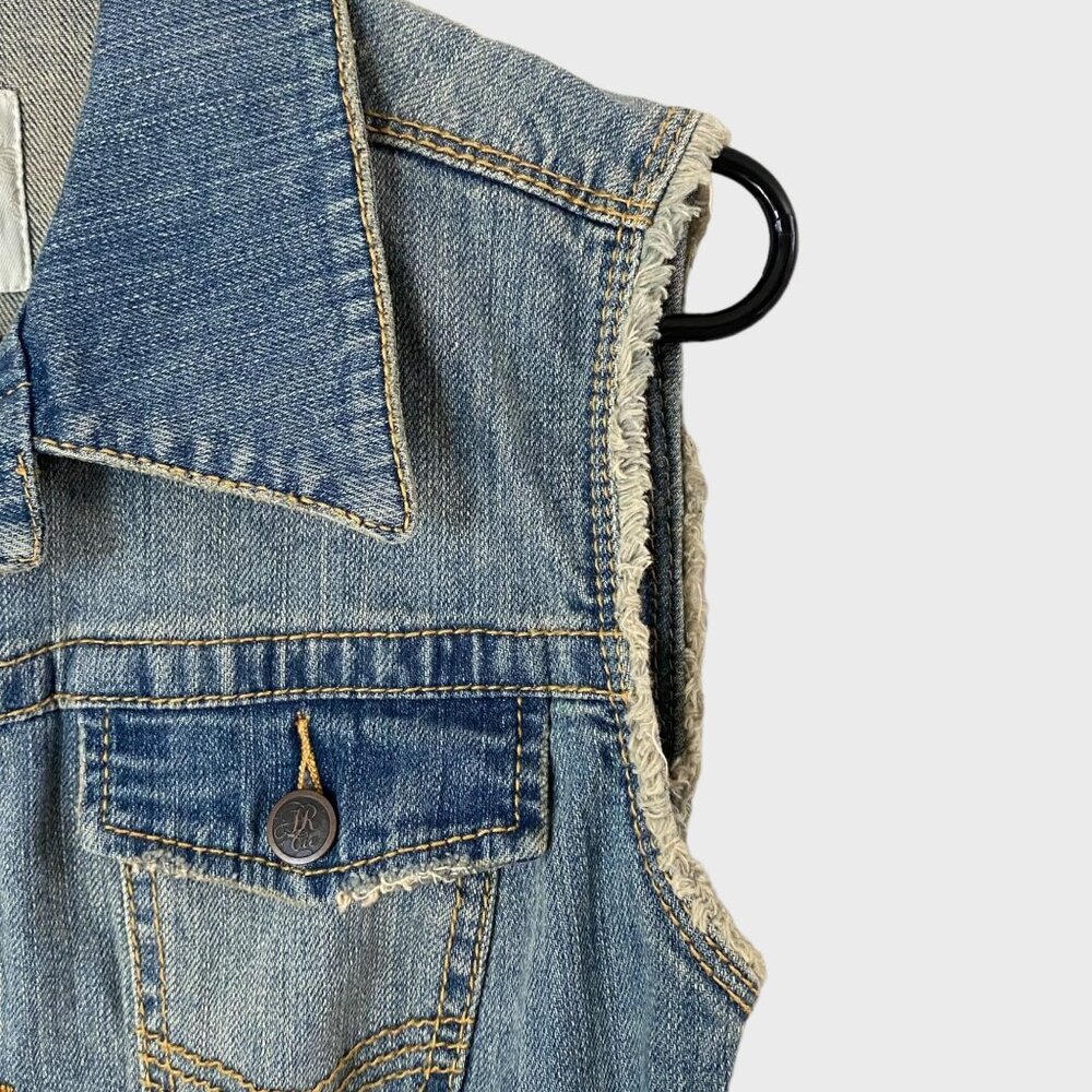 American Rag Denim Jean Vest Women's Medium Button-Front Sleeveless Medium Wash - Picture 7 of 10